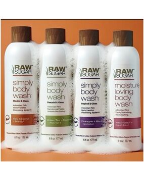 Sugar Simply Body Wash - 4 scents/ 4 bottles. NIB. PETA Approved 🐾